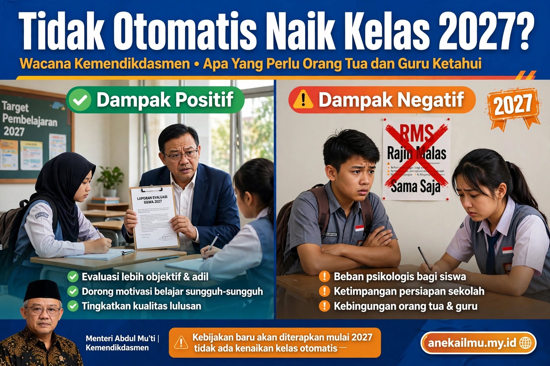 Wacana Siswa Tidak Otomatis Naik Kelas 2027: Apa yang Perlu Orang Tua dan Guru Ketahui?